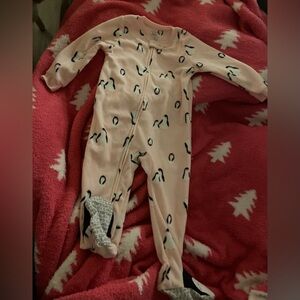 Carter's Pink Penguin Infant/Baby Footie PJs